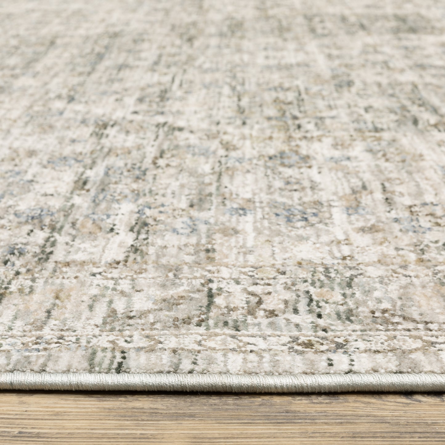 Avalon Medallion Grey/ Beige Distressed Cut Pile Rug
