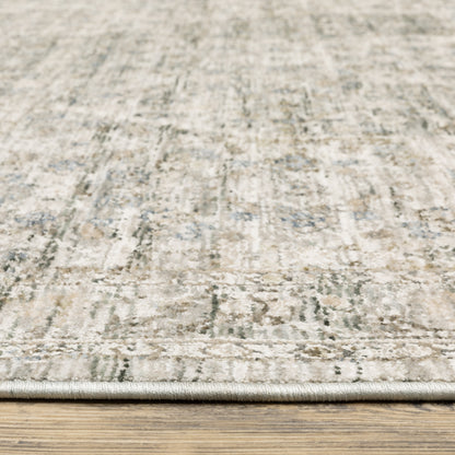 Avalon Medallion Grey/ Beige Distressed Cut Pile Rug