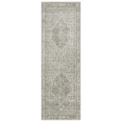 Avalon Ava04 Grey/ Beige Medallion Distressed Rug
