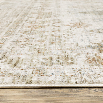 Avalon Distressed Beige/ Blue Floral Cut Pile Rug