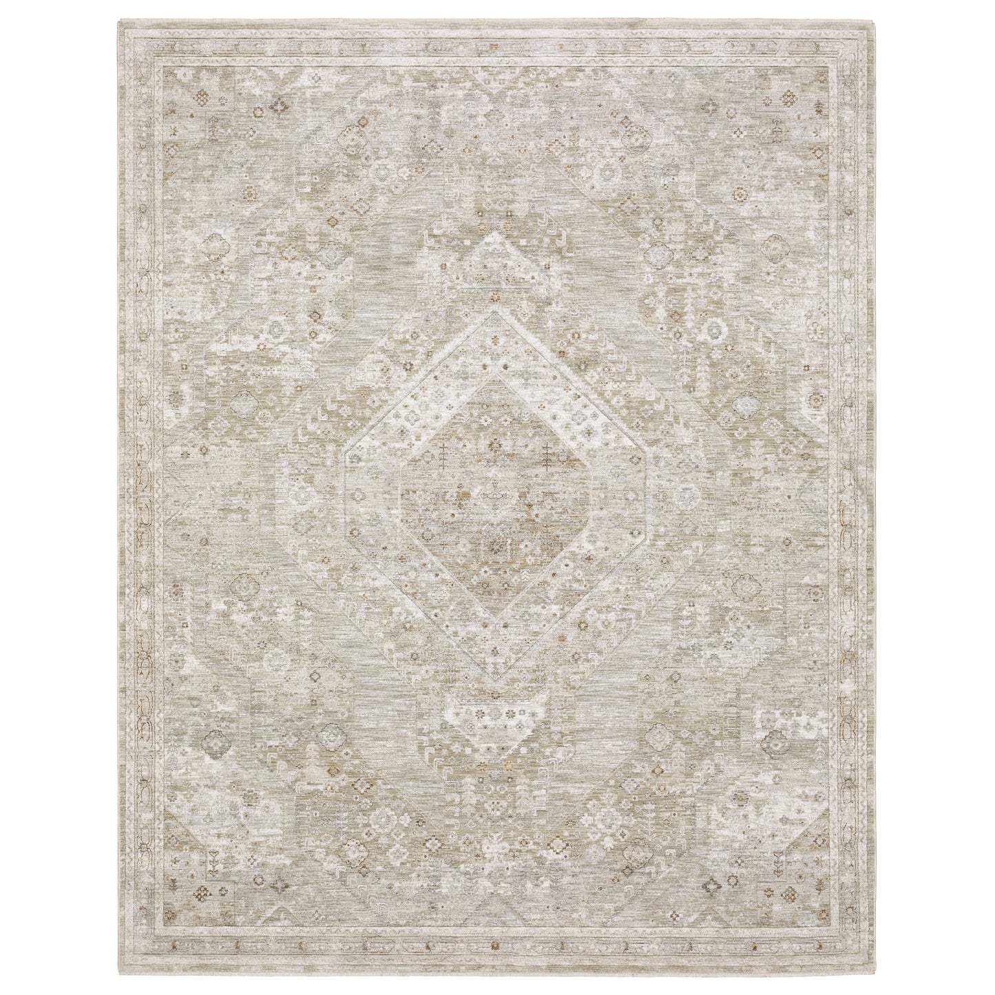 Avalon AVA06 Beige Medallion Rug