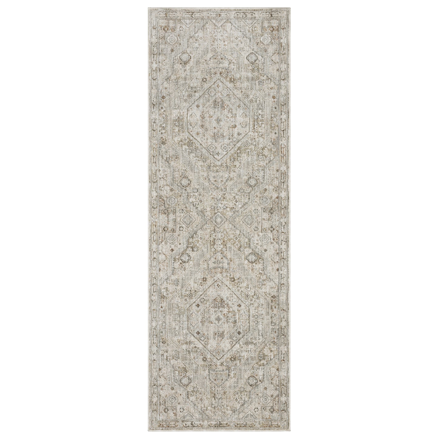 Avalon Ava06 Beige/ Ivory Medallion Distressed Rug