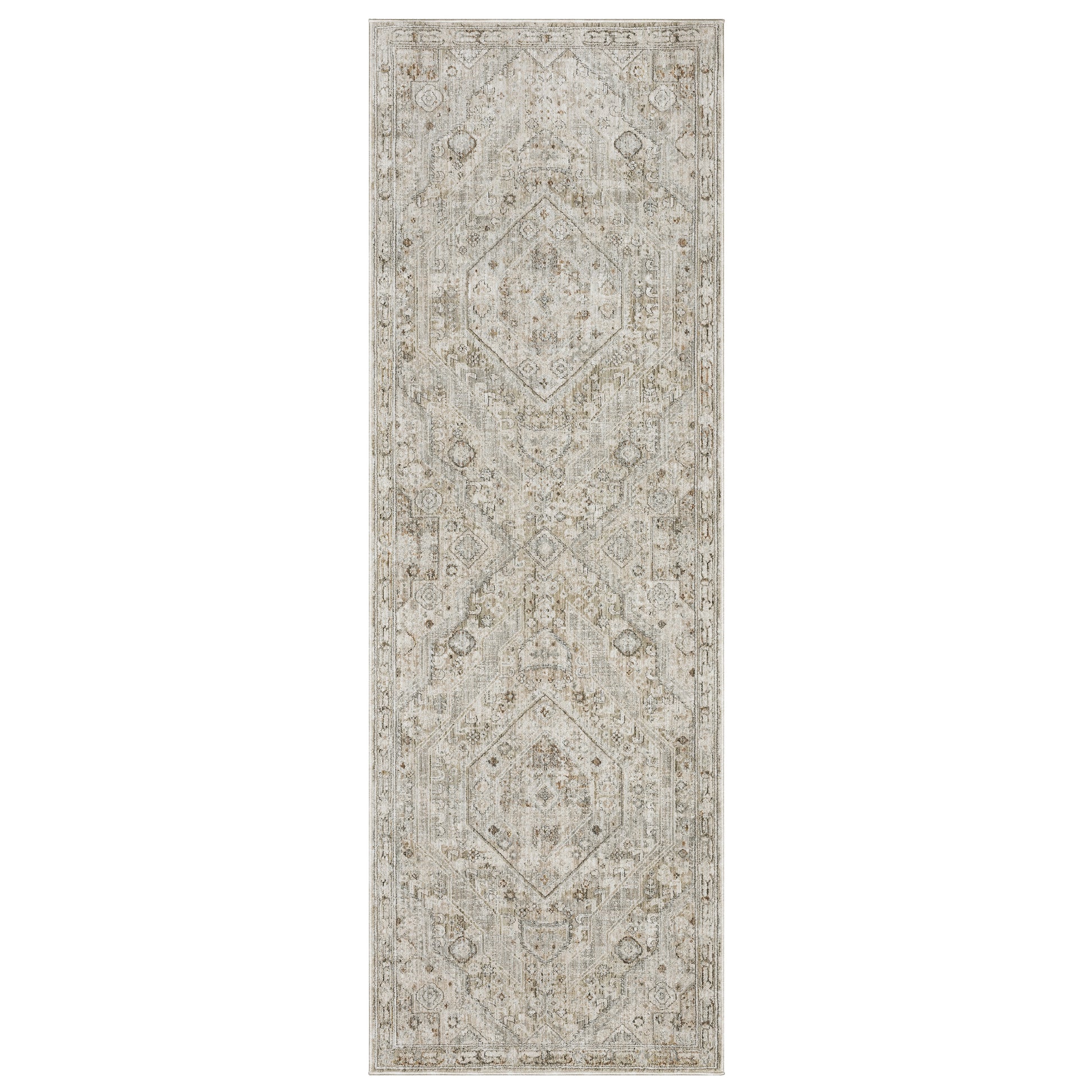 Avalon Ava06 Beige/ Ivory Medallion Distressed Rug
