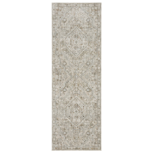 Avalon Ava06 Beige/ Ivory Medallion Distressed Rug