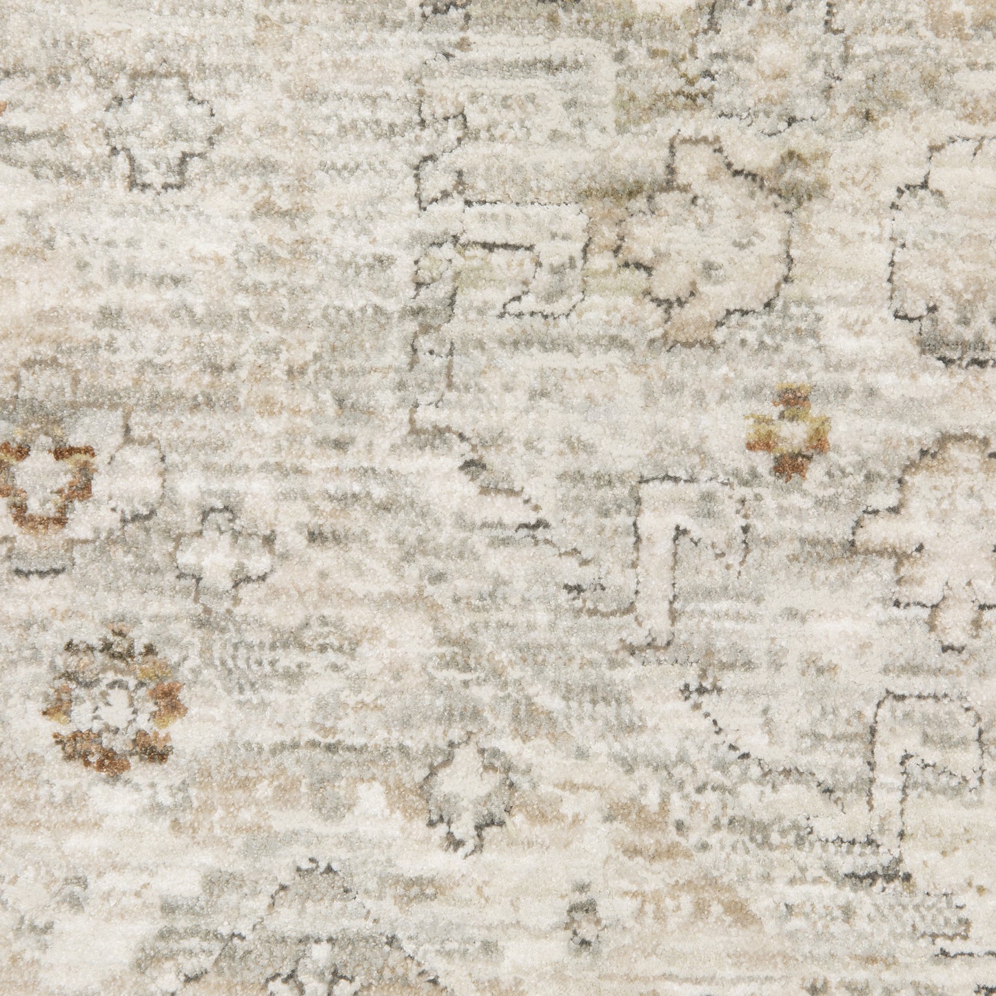 Avalon Medallion Beige/ Ivory Distressed Cut Pile Rug