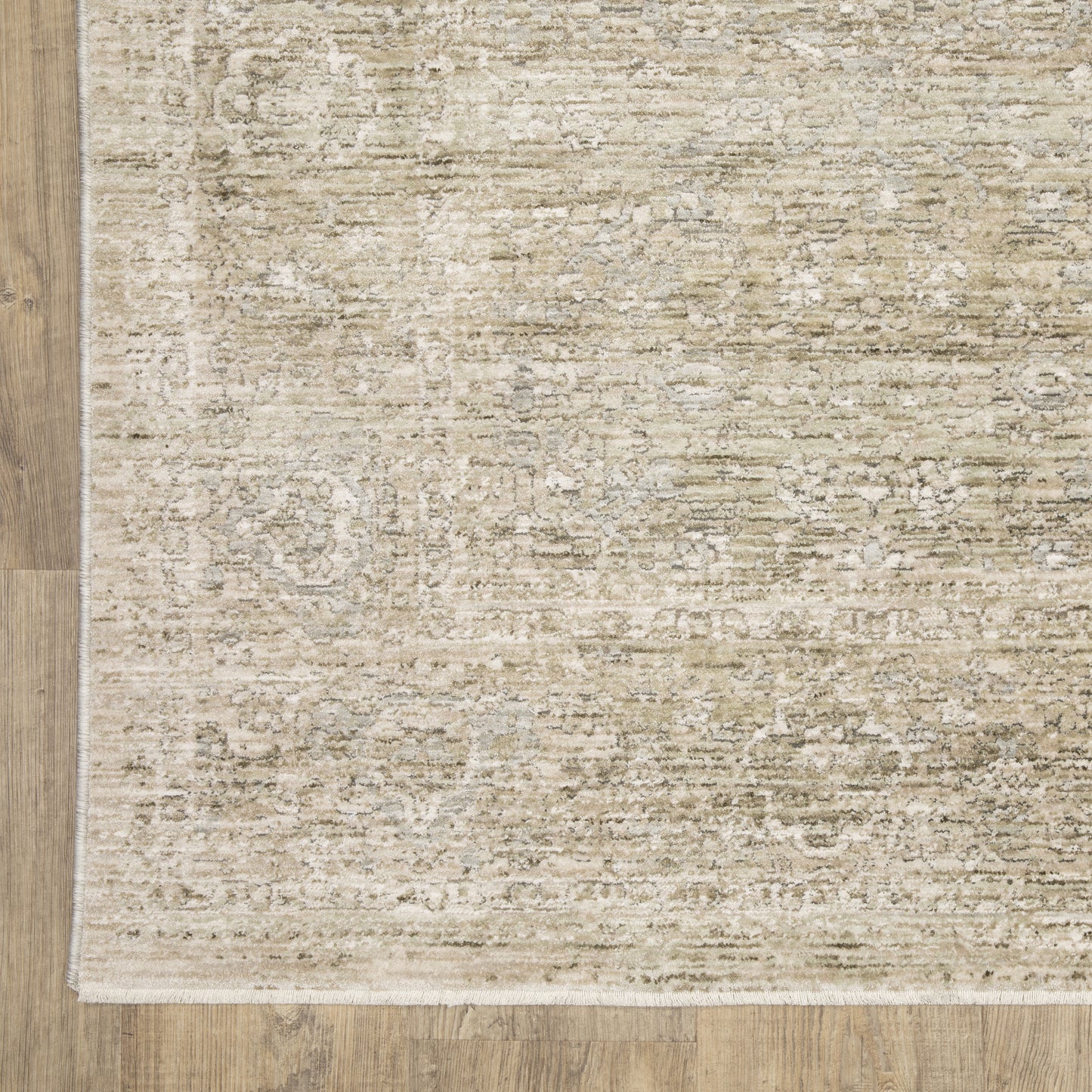 Avalon Distressed Beige/ Grey Oriental Cut Pile Rug