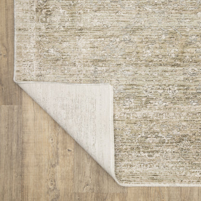 Avalon Distressed Beige/ Grey Oriental Cut Pile Rug