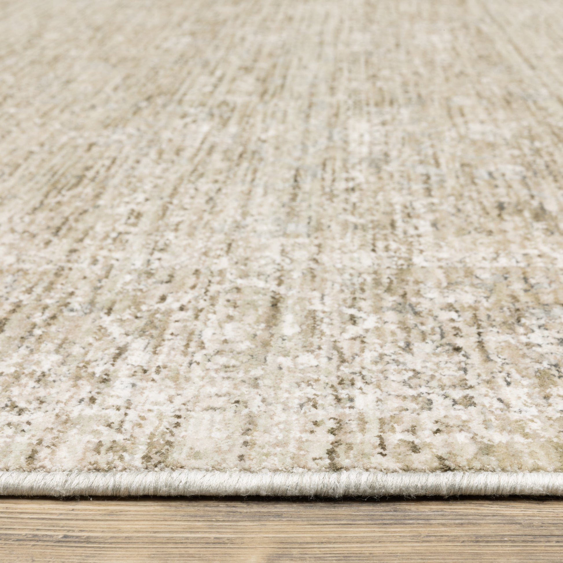 Avalon Distressed Beige/ Grey Oriental Cut Pile Rug