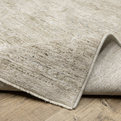 Avalon Distressed Beige/ Grey Oriental Cut Pile Rug