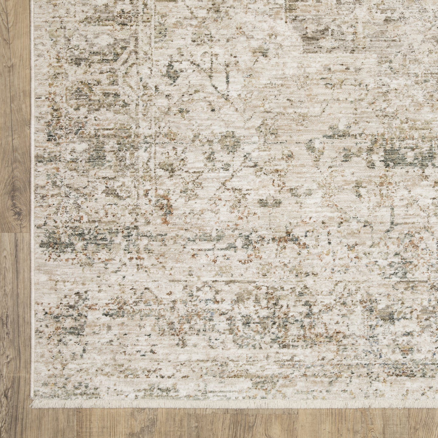 Avalon Medallion Beige/ Grey Distressed Cut Pile Rug