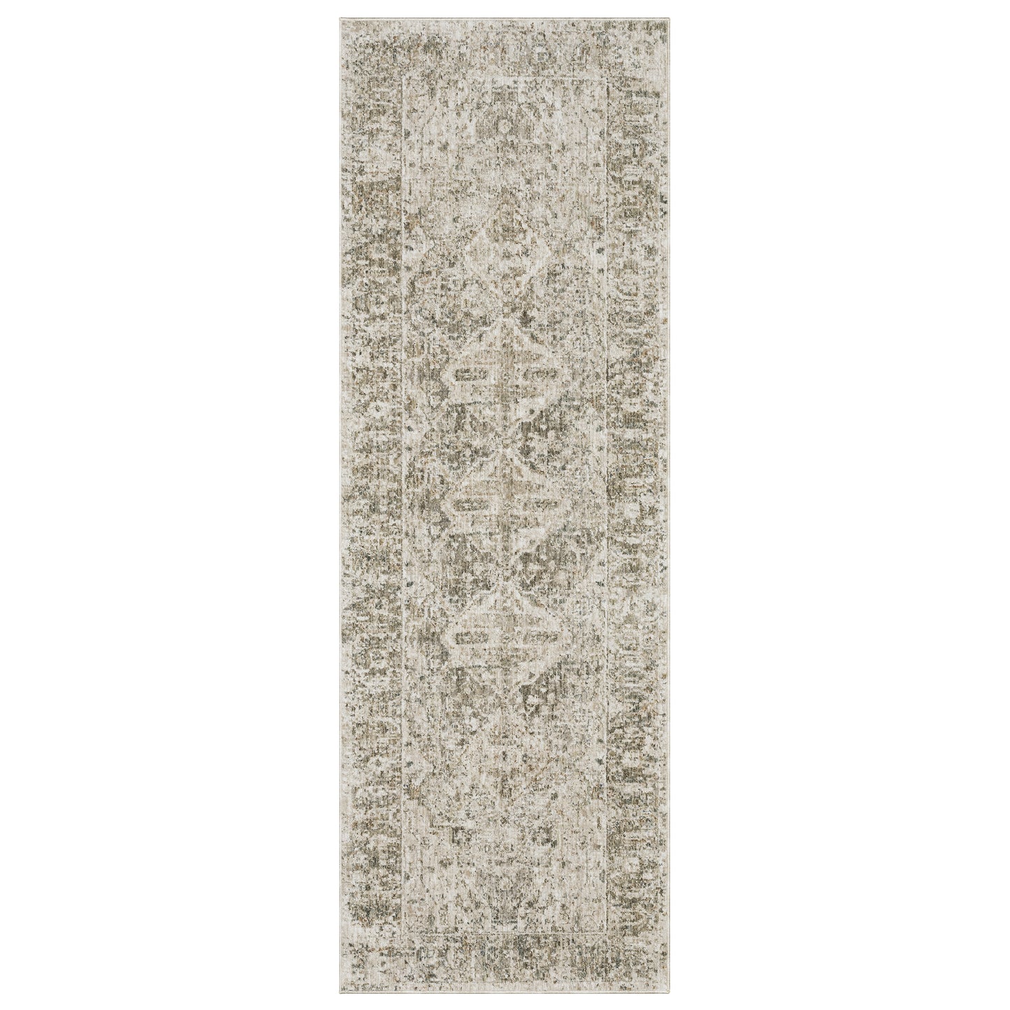 Avalon Ava08 Beige/ Grey Medallion Distressed Rug