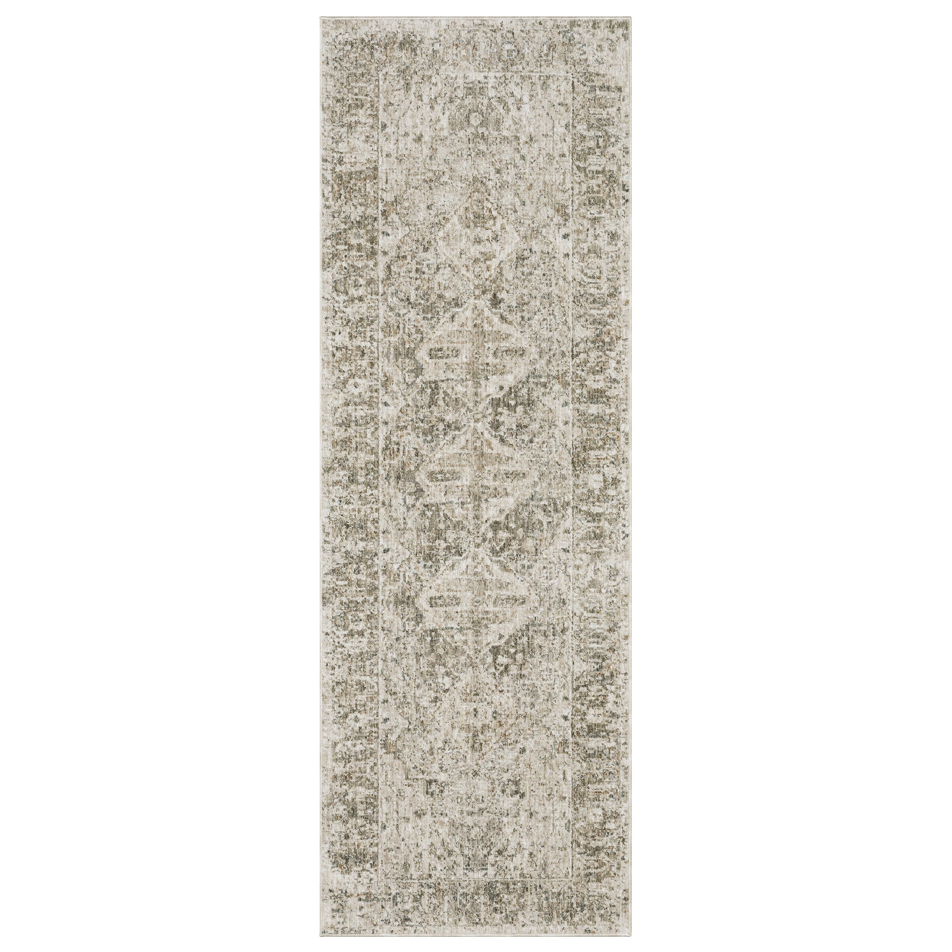 Avalon Ava08 Beige/ Grey Medallion Distressed Rug