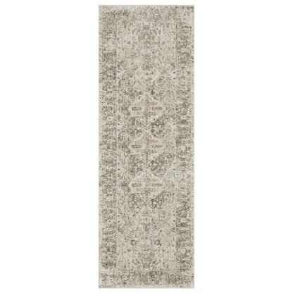 Avalon Ava08 Beige/ Grey Medallion Distressed Rug