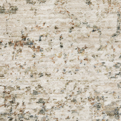 Avalon Medallion Beige/ Grey Distressed Cut Pile Rug