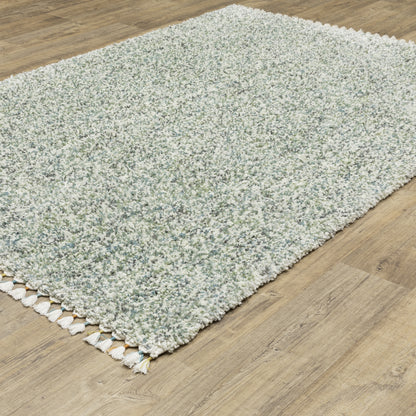 Axis Abstract Blue/ Ivory Cut Pile Rug