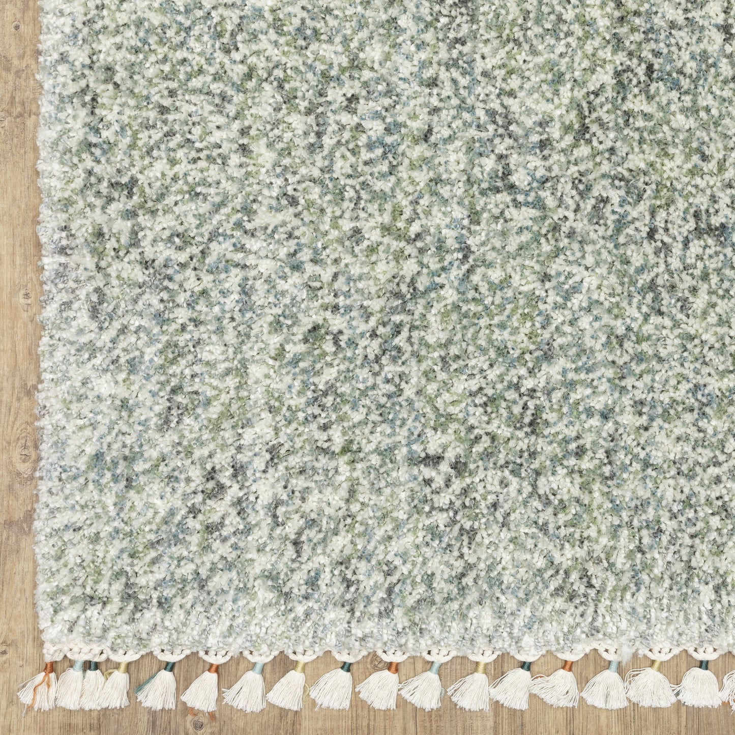 Axis Abstract Blue/ Ivory Cut Pile Rug