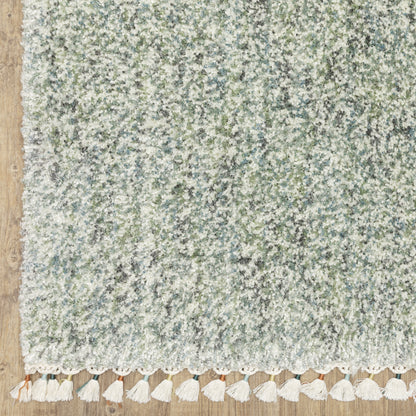 Axis Abstract Blue/ Ivory Cut Pile Rug
