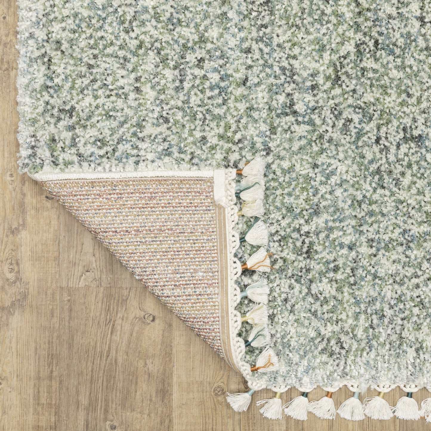 Axis Abstract Blue/ Ivory Cut Pile Rug