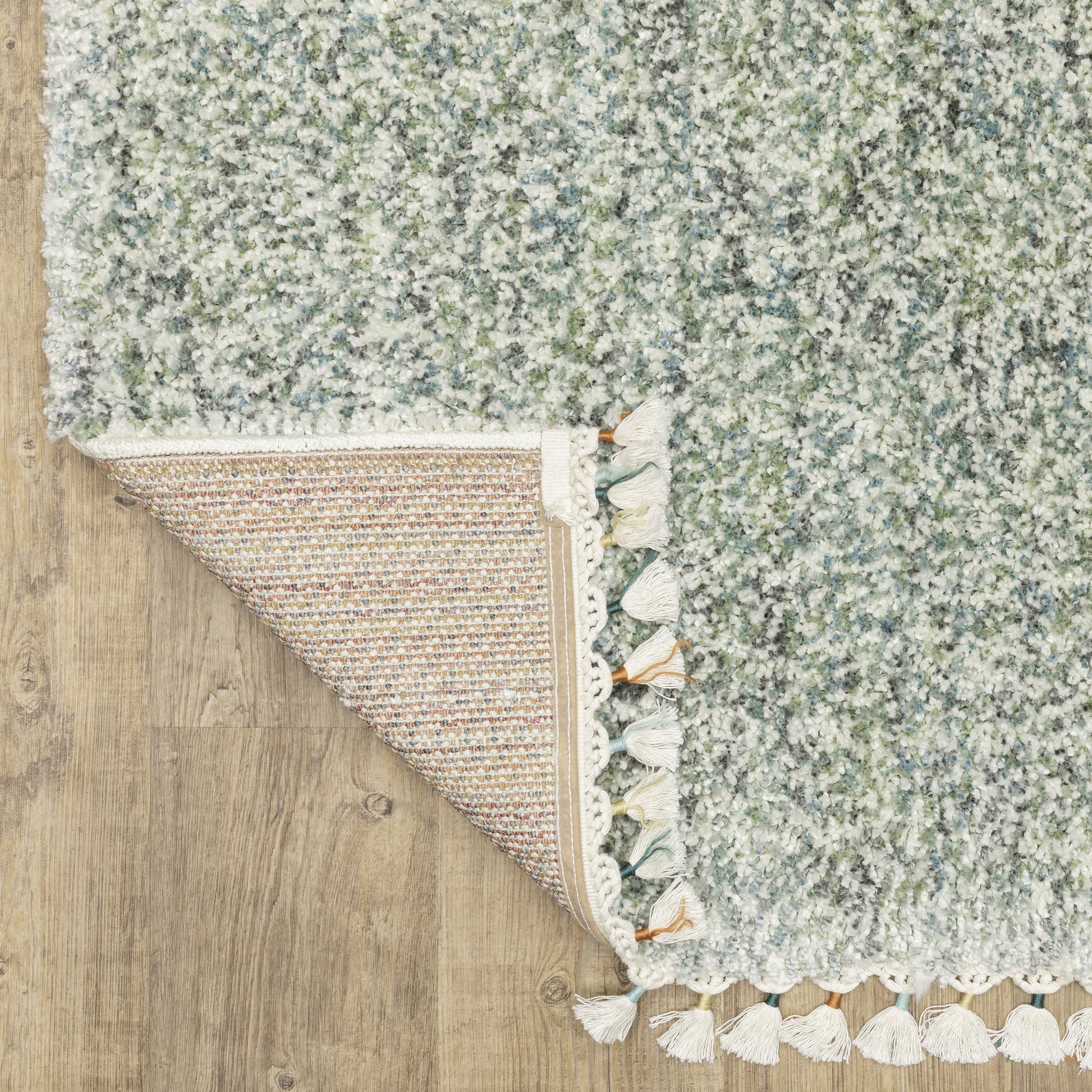 Axis Abstract Blue/ Ivory Cut Pile Rug