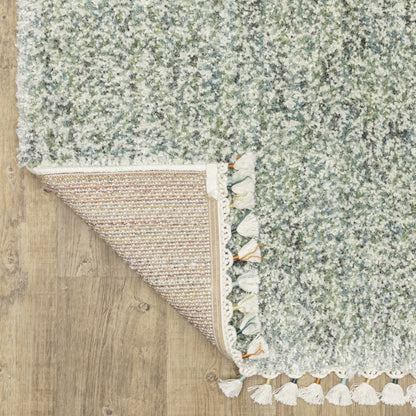 Axis Abstract Blue/ Ivory Cut Pile Rug