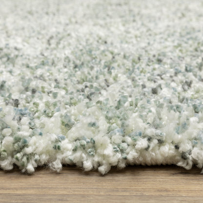 Axis Abstract Blue/ Ivory Cut Pile Rug
