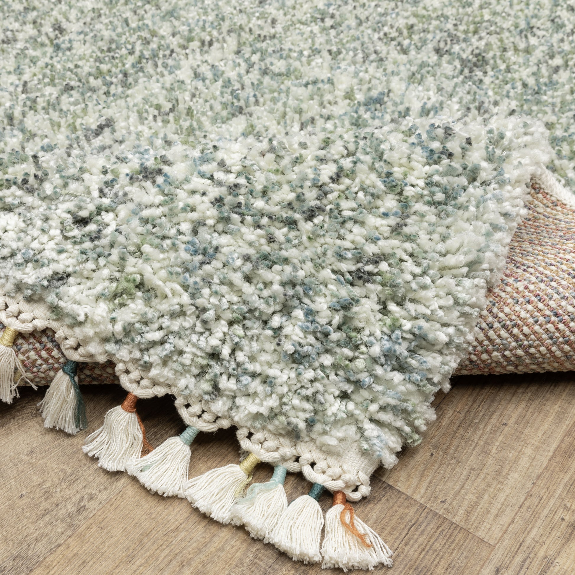 Axis Abstract Blue/ Ivory Cut Pile Rug