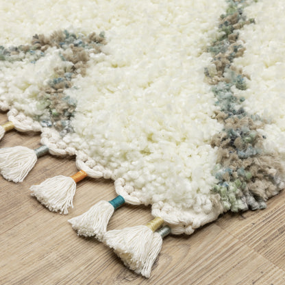 Axis Geometric Ivory/ Multi Cut Pile Rug