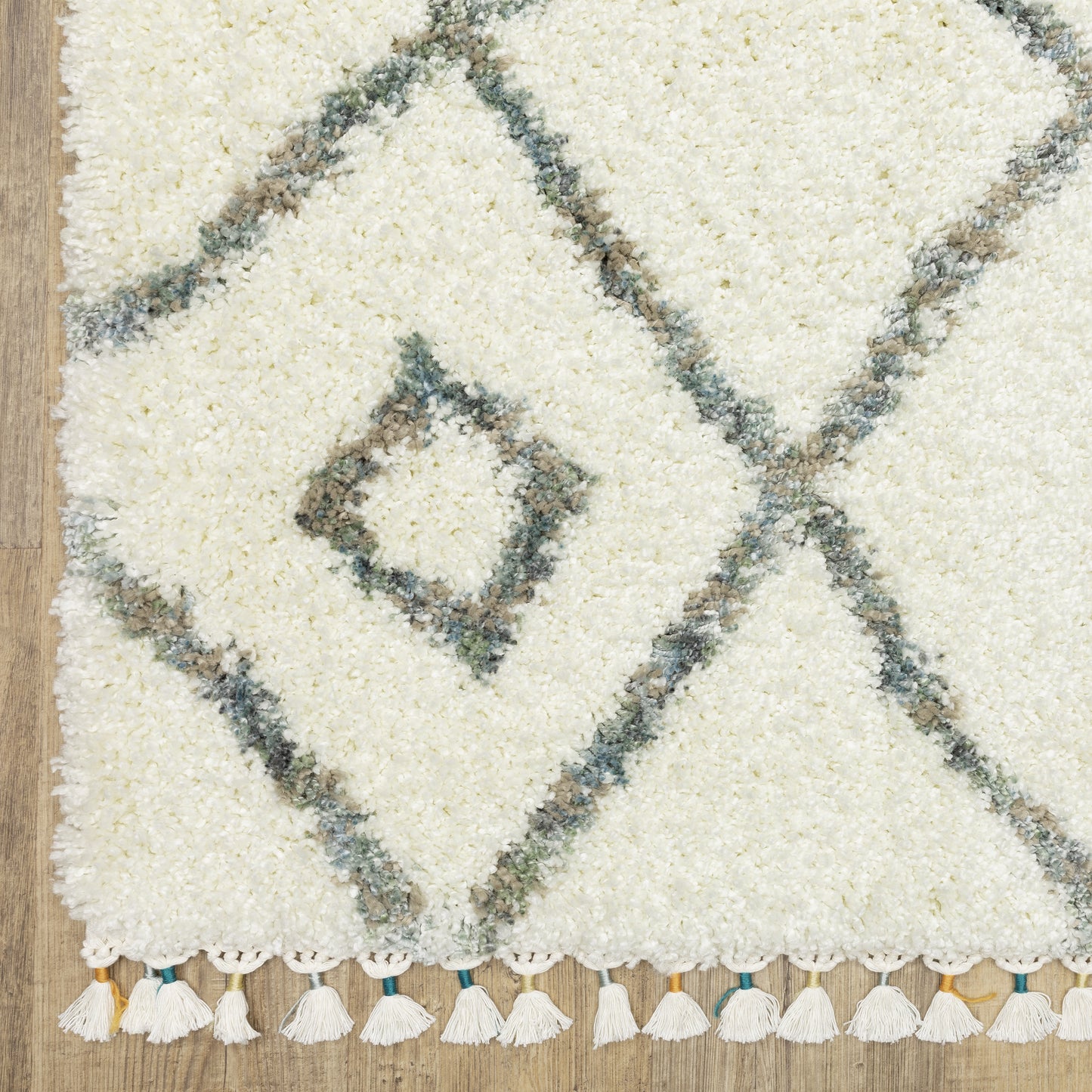 Axis Geometric Ivory/ Multi Cut Pile Rug