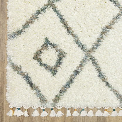 Axis Geometric Ivory/ Multi Cut Pile Rug