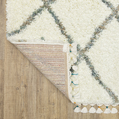 Axis Geometric Ivory/ Multi Cut Pile Rug