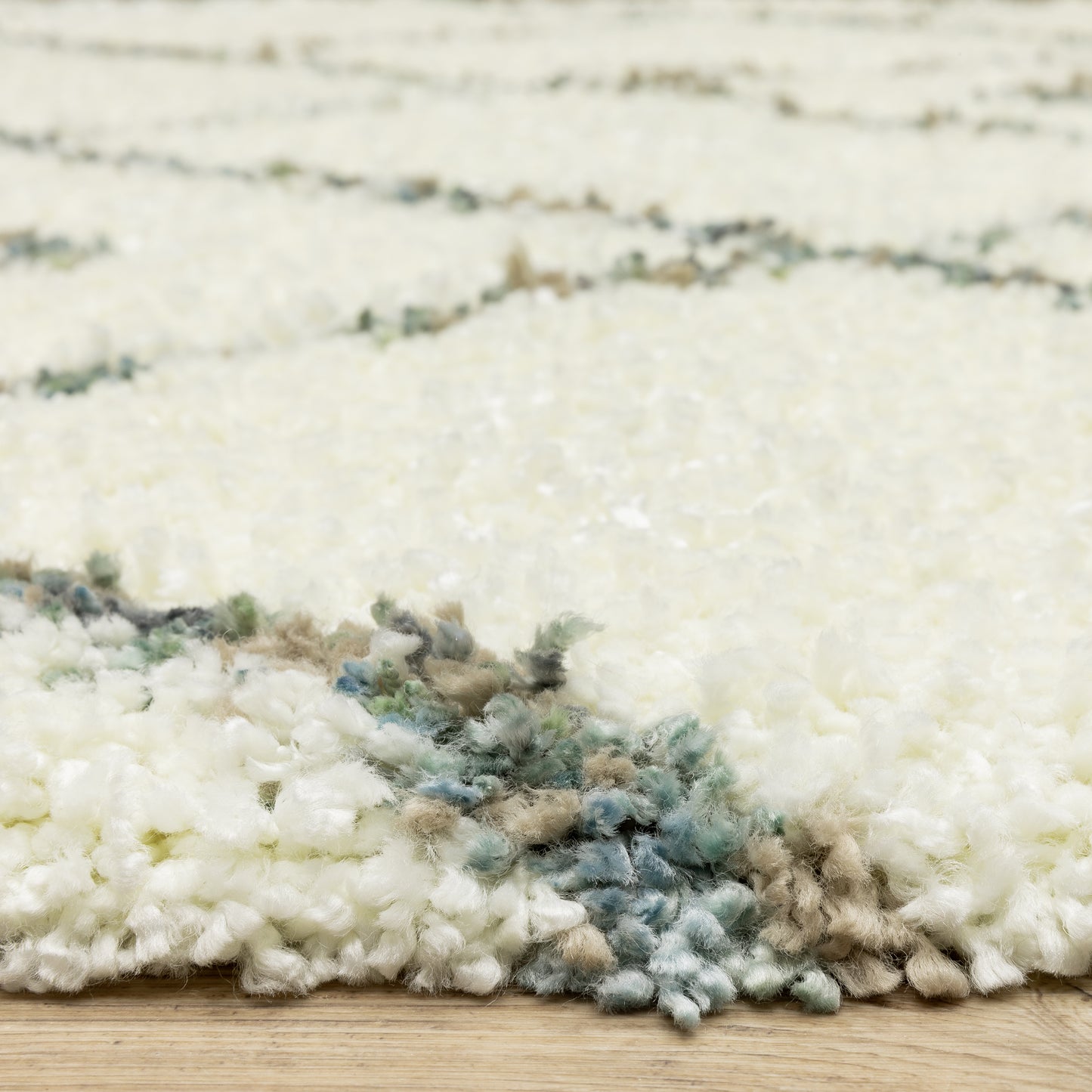 Axis Geometric Ivory/ Multi Cut Pile Rug