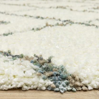 Axis Geometric Ivory/ Multi Cut Pile Rug