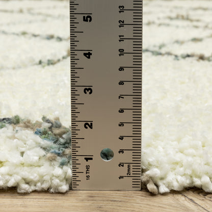 Axis Geometric Ivory/ Multi Cut Pile Rug