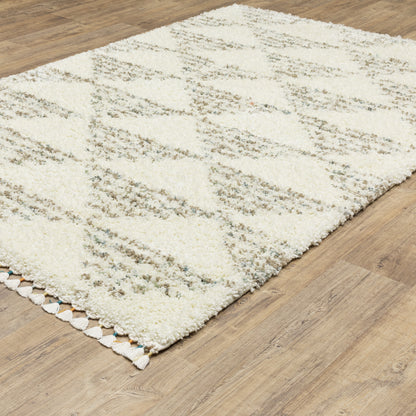 Axis Geometric Ivory/ Multi Cut Pile Rug