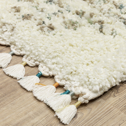 Axis Geometric Ivory/ Multi Cut Pile Rug