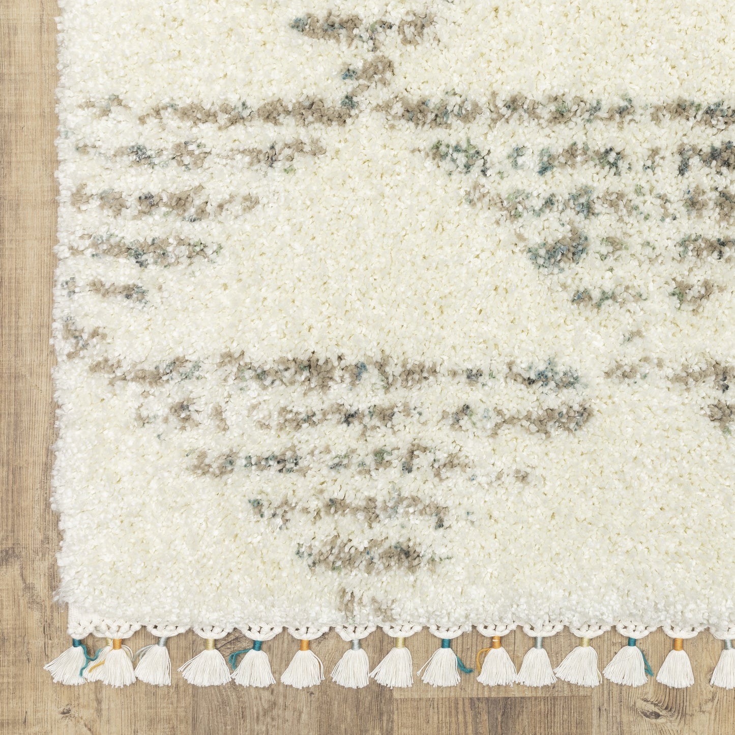 Axis Geometric Ivory/ Multi Cut Pile Rug