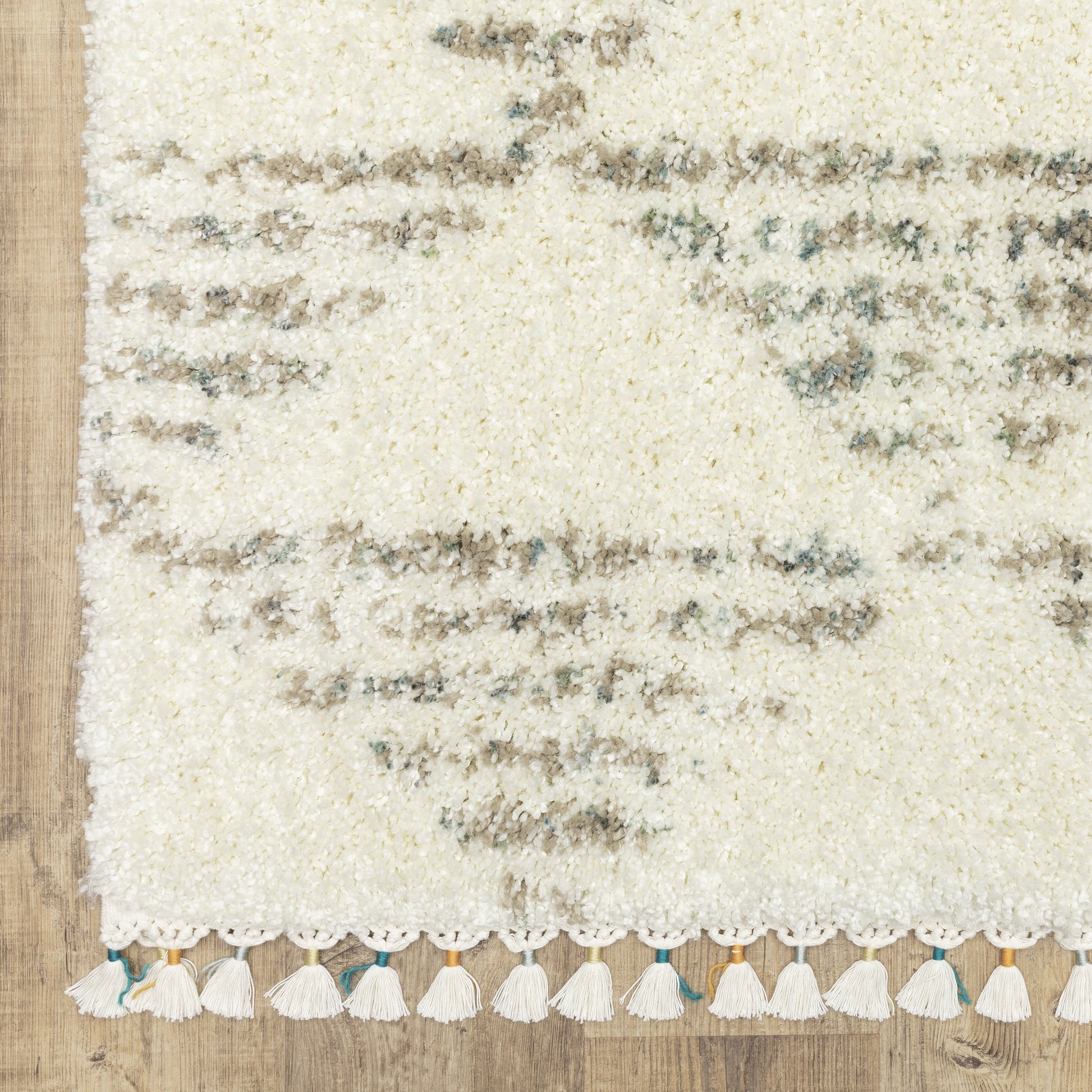 Axis Geometric Ivory/ Multi Cut Pile Rug