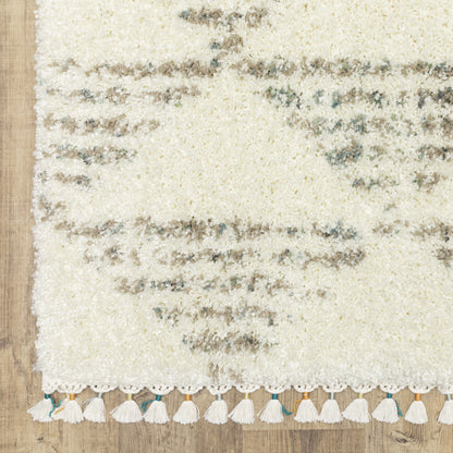 Axis Geometric Ivory/ Multi Cut Pile Rug