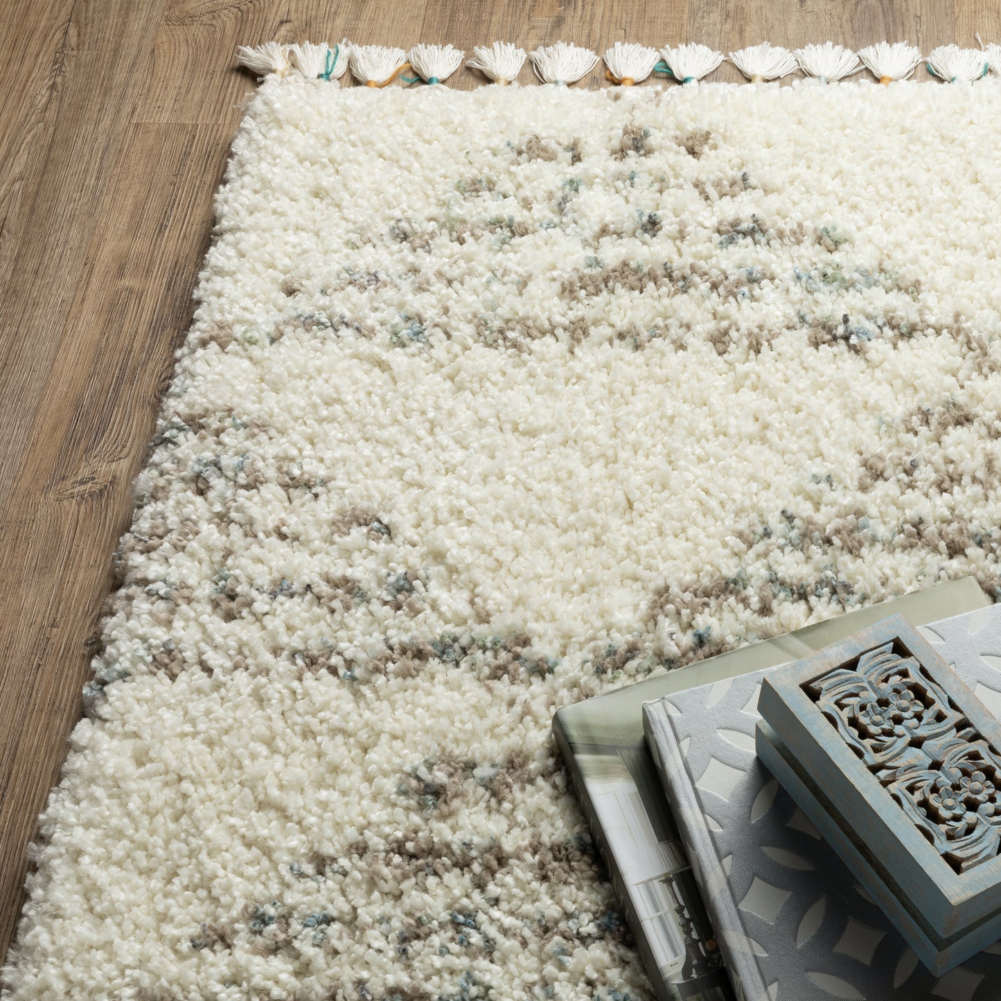 Axis Geometric Ivory/ Multi Cut Pile Rug