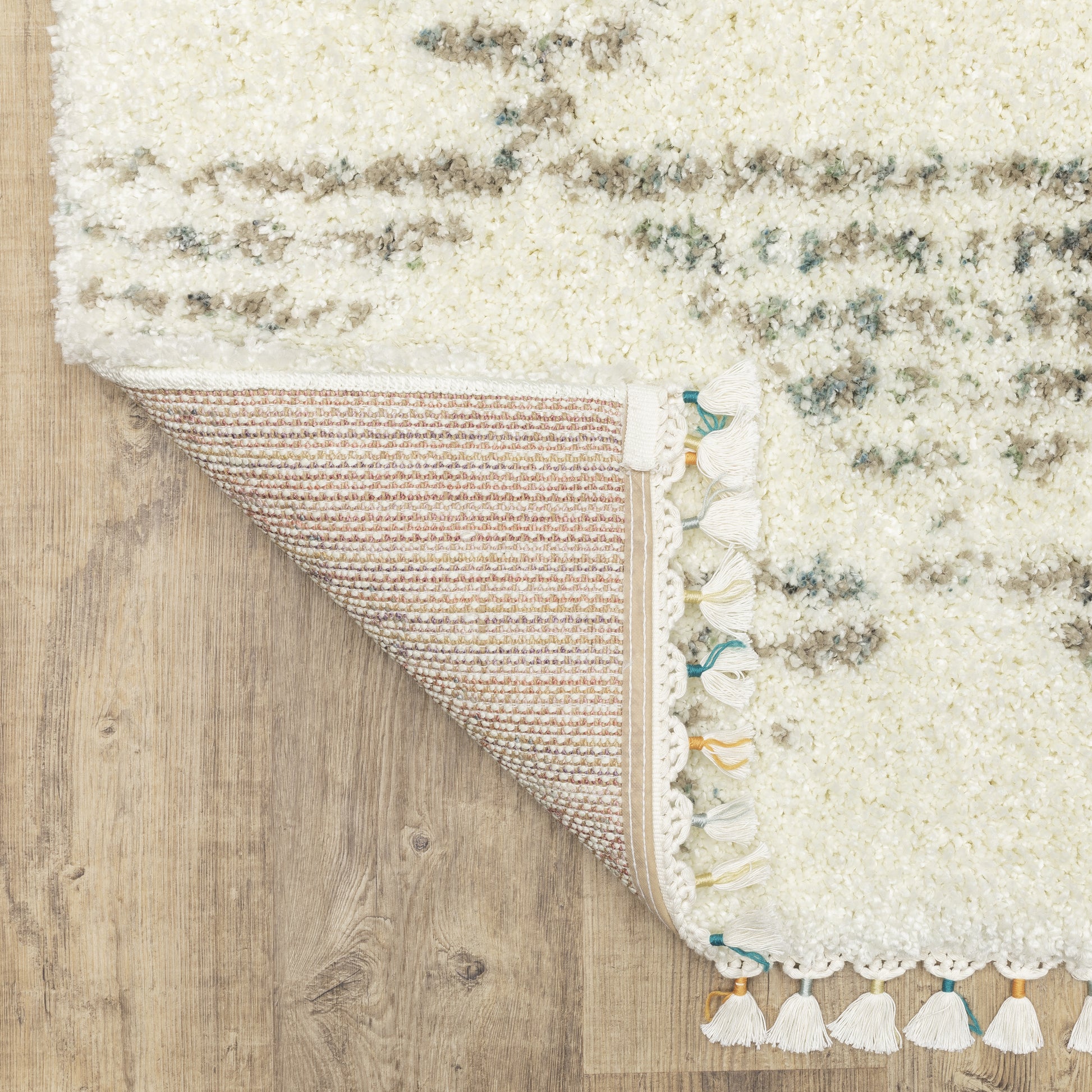 Axis Geometric Ivory/ Multi Cut Pile Rug