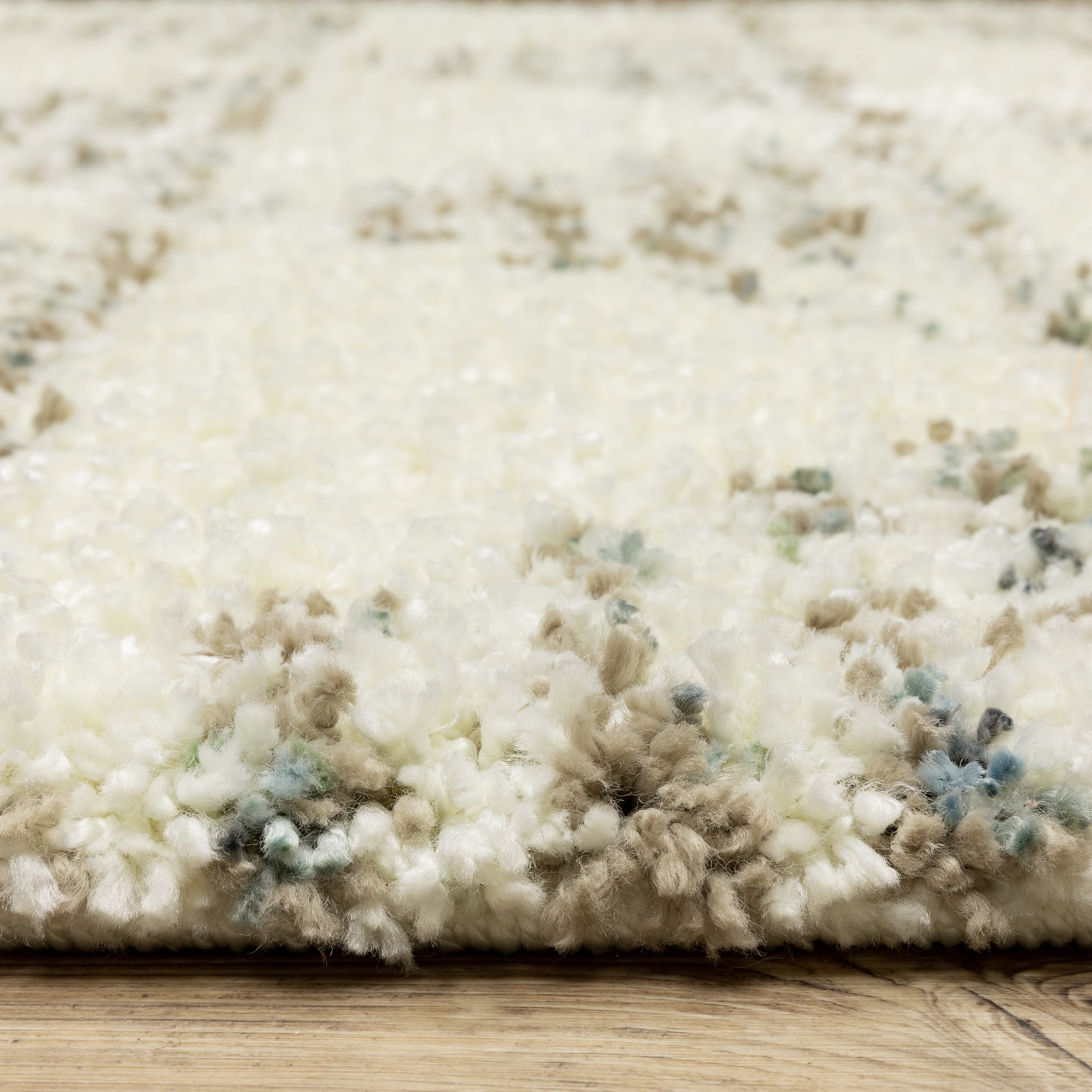 Axis Geometric Ivory/ Multi Cut Pile Rug