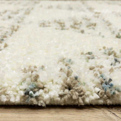 Axis Geometric Ivory/ Multi Cut Pile Rug