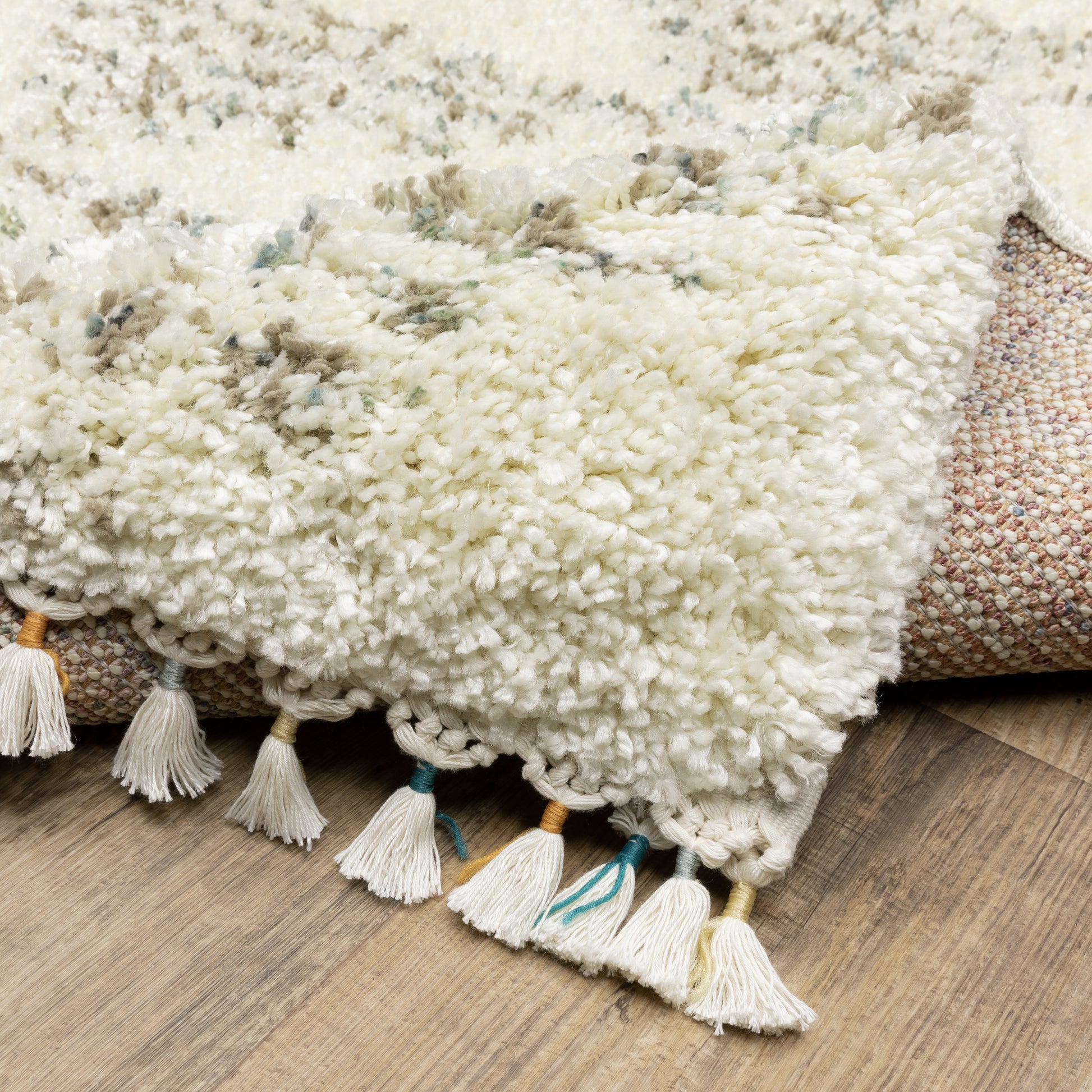 Axis Geometric Ivory/ Multi Cut Pile Rug
