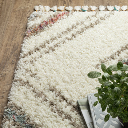 Axis Medallion Ivory/ Multi Geometric Cut Pile Rug
