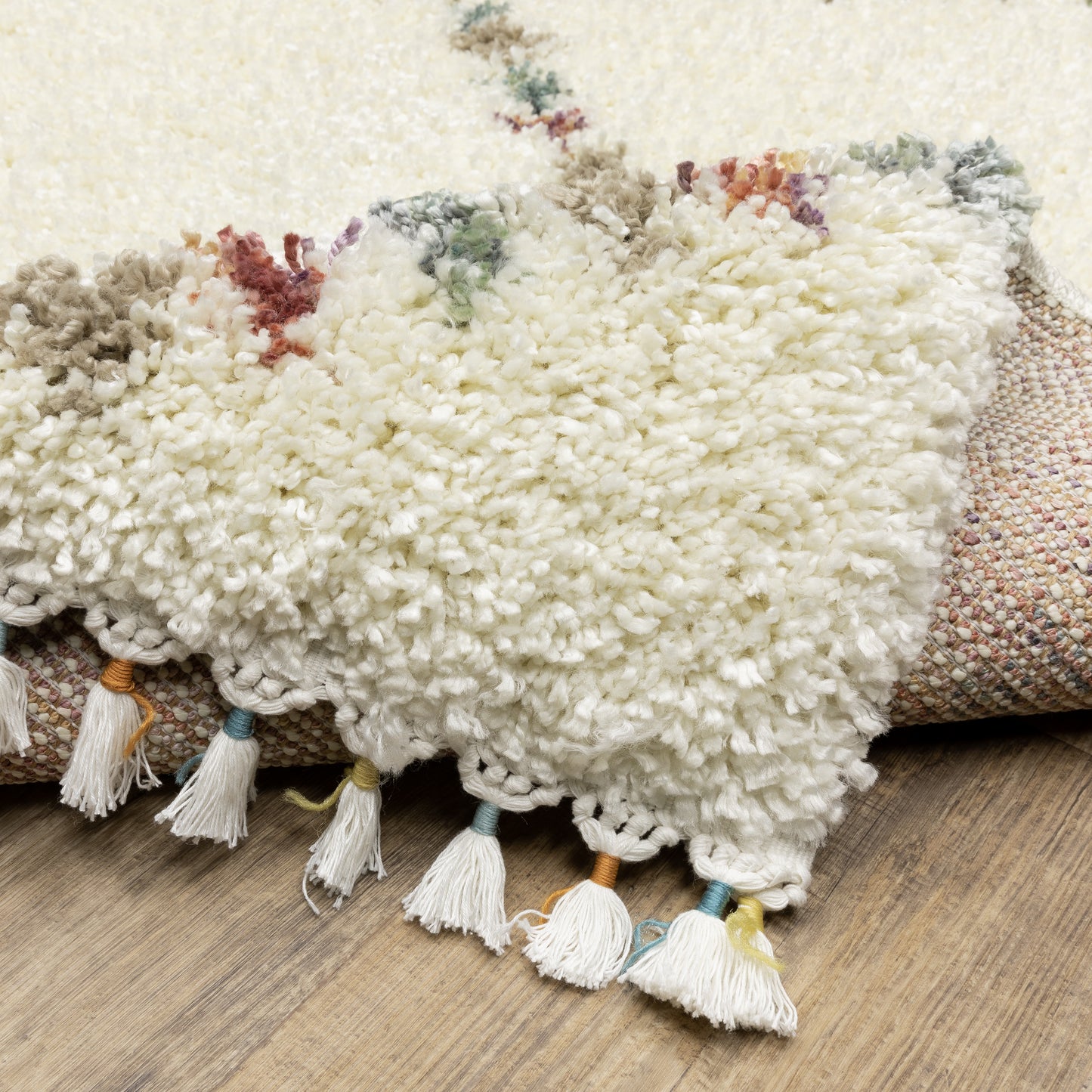 Axis Medallion Ivory/ Multi Geometric Cut Pile Rug