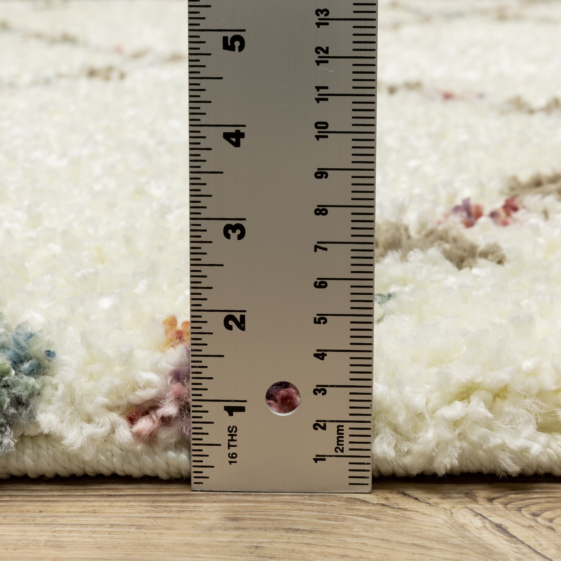 Axis Lattice Ivory/ Multi Geometric Cut Pile Rug