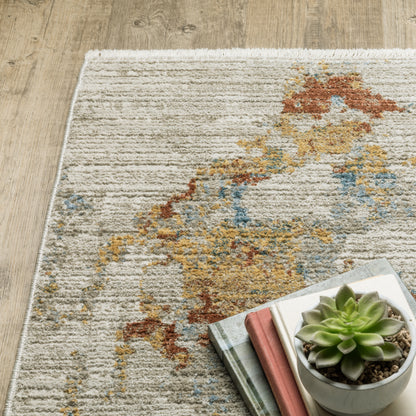 Bauer Abstract Beige/ Multi Cut Pile Rug