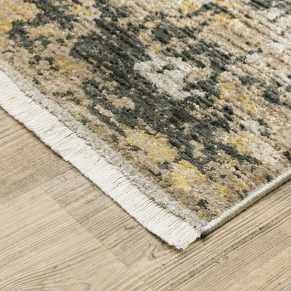 Bauer Abstract Gold/ Black Cut Pile Rug