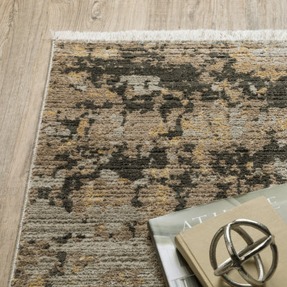 Bauer Abstract Gold/ Black Cut Pile Rug