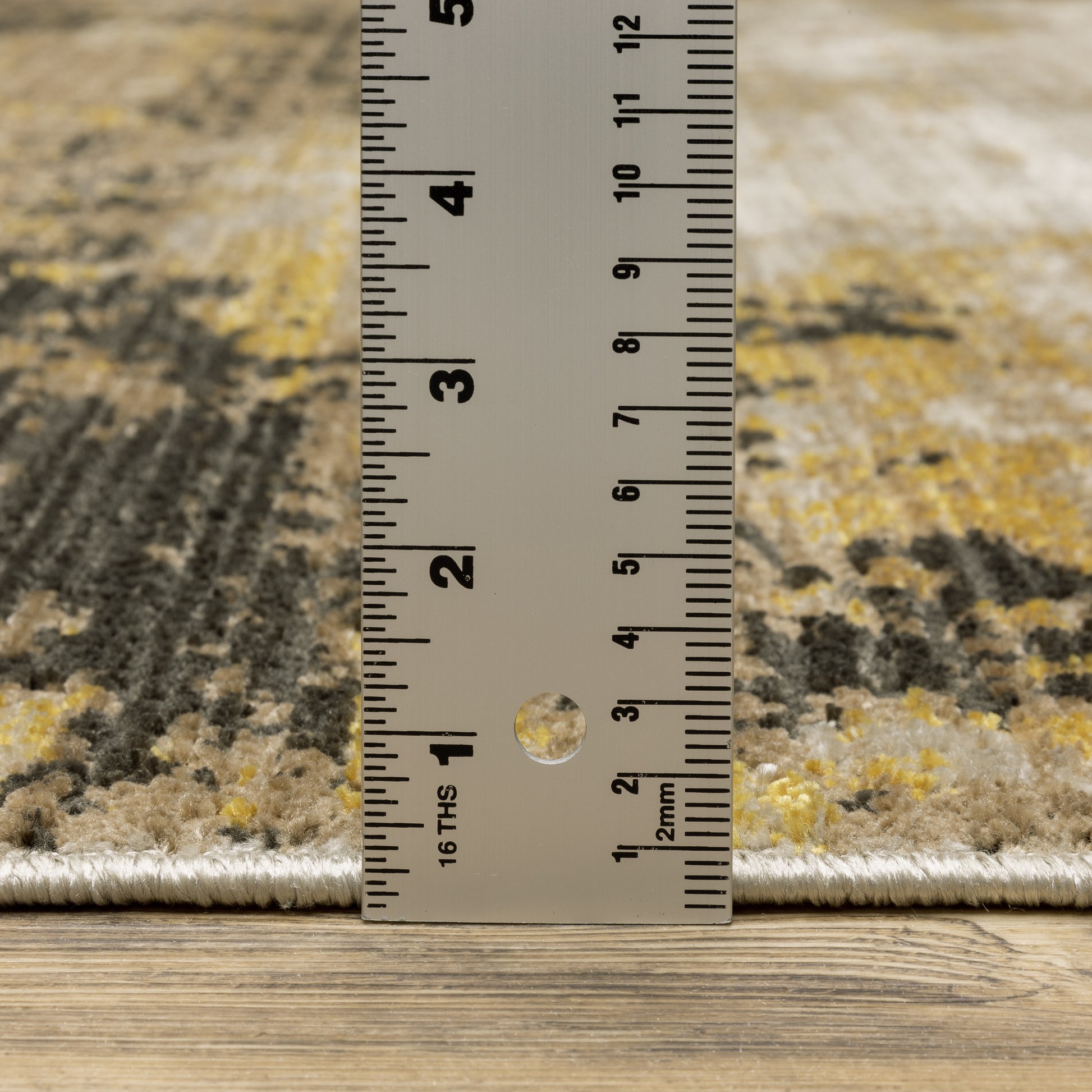 Bauer Abstract Gold/ Black Cut Pile Rug